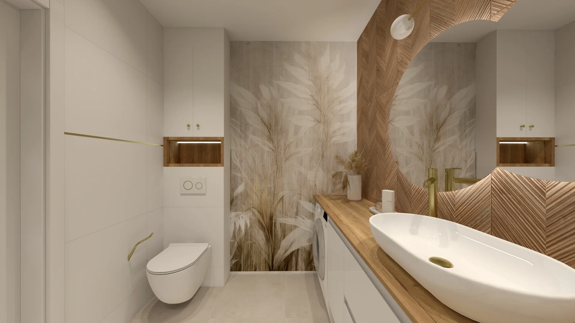 Boho Warm Organic — Trawy Pampasowe i Dąb